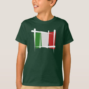 Italien borstar flagga tee shirt