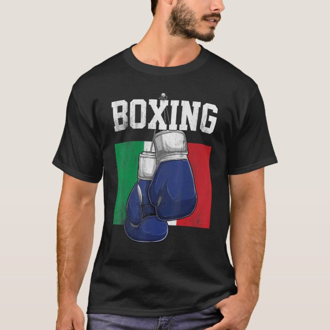 Italien Boxing Handskar Boxer Boxing Italienska Fl T Shirt (Framsida)