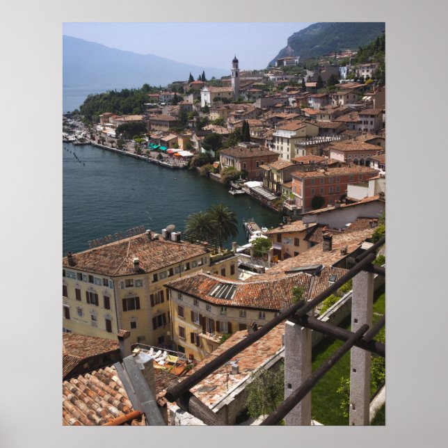 Italien, Brescia-provinsen, Limone sul Garda. Town Poster (Framsidan)