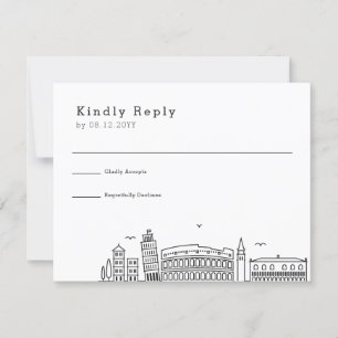 Italien Bröllop Stylized Skyline OSA Kort