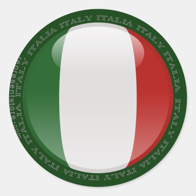 Italien Bubble Flagga Runt Klistermärke (Framsida)
