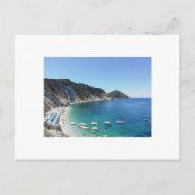 Italien bukt med turkos färg - vykort med fotograf