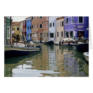 Italien - Burano-reflektioner Hälsningskort