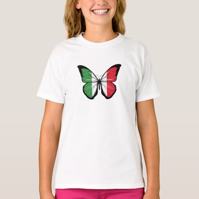 Italien Butterfly Flagga T Shirt (Framsida)