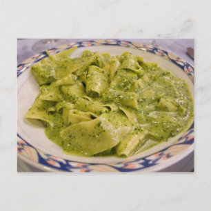 Italien, Camogli. Tallrik pasta med pesto Vykort