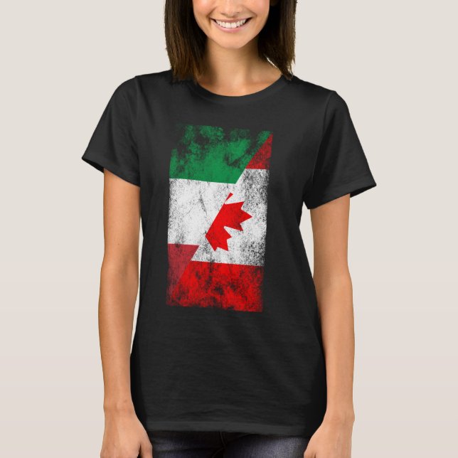 Italien Canada Flaggor - Italienska kanadensiska T Shirt (Framsida)