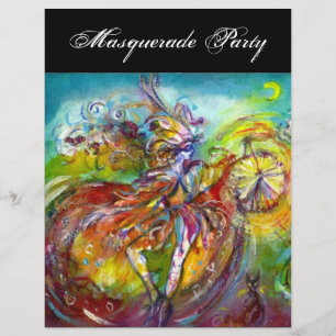 ITALIEN CARNIVAL Masquerad Boll, Dance and Music Reklamblad