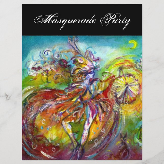 ITALIEN CARNIVAL Masquerad Boll, Dance and Music Reklamblad (Framsidan)