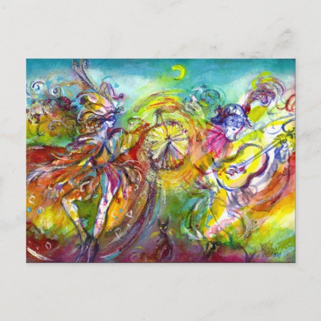 ITALIEN CARNIVAL/Masqueradance and Music Inbjudan Vykort (Framsida)