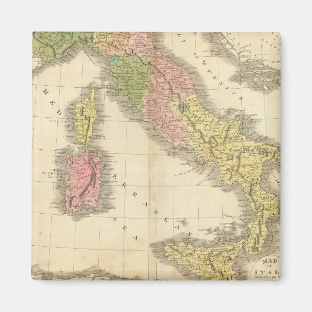 Italien Chonology Atlas Karta Magnet (Framsidan)
