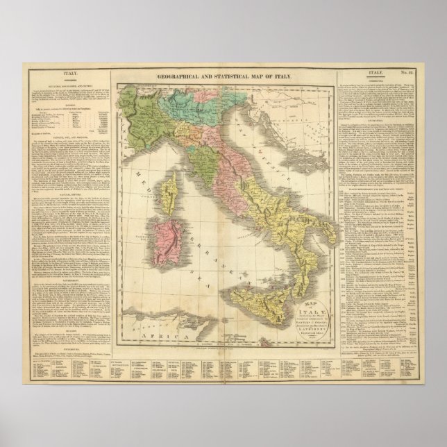 Italien Chonology Atlas Karta Poster (Framsidan)