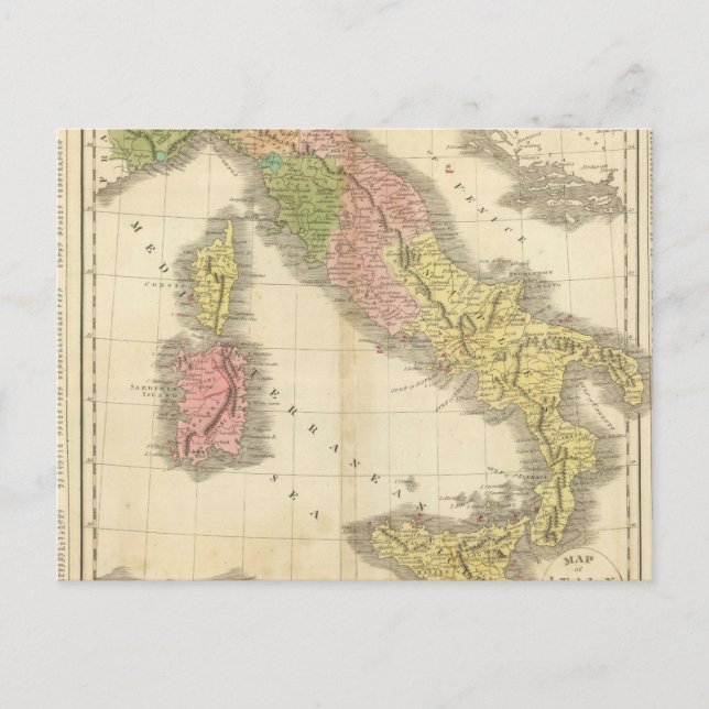 Italien Chonology Atlas Karta Vykort (Framsida)