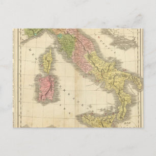 Italien Chonology Atlas Karta Vykort