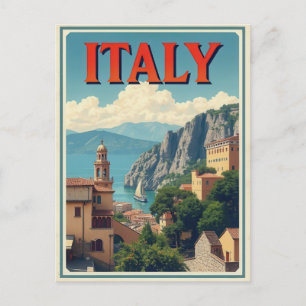 Italien Cinque Terre Italienska Kusten Vintage res Vykort