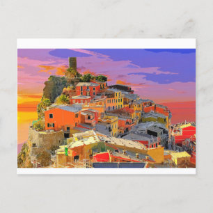 Italien Cinque Terre Vernazza Village Vykort
