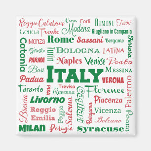 Italien Cities Magnet - Italienska flagga