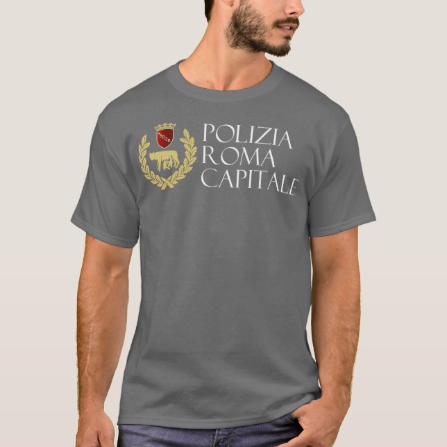 Italien City of Rom Police Polizia Roma Capitale T Shirt (Framsida)