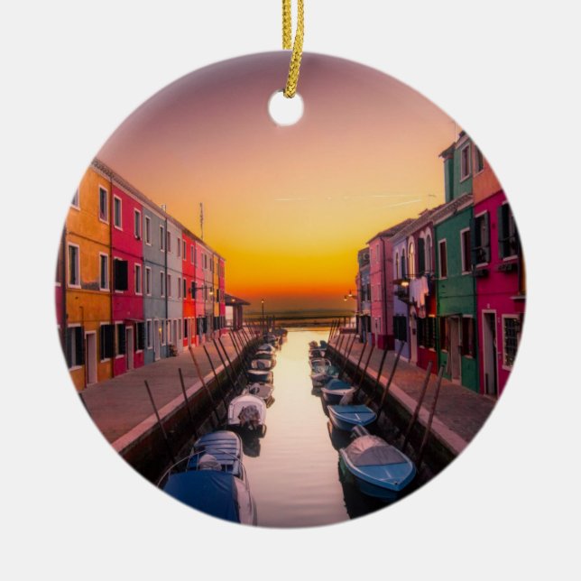 Italien Cityscape Julgransprydnad Keramik (Framsidan)