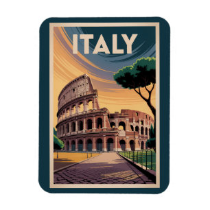 Italien Colosseum Illustration Resa Konst Vintage Magnet