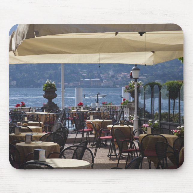 Italien, Como-provinsen, Bellagio. Lakeside cafe. Musmatta (Framsidan)