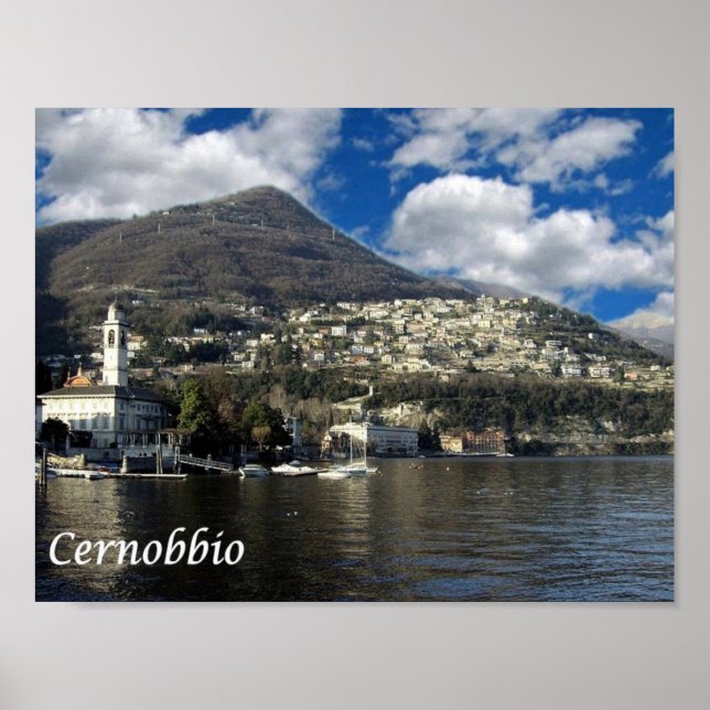 Italien - Como Sjö - Cernobbio - Poster (Framsidan)