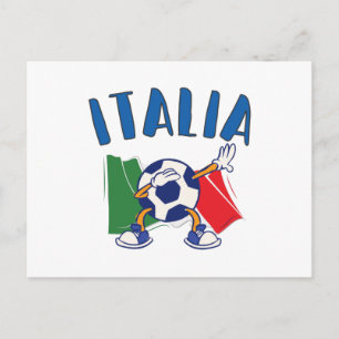 Italien Dabbar Fotboll Flagga Postkort Vykort