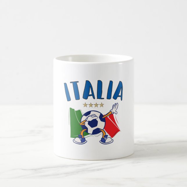 Italien Dabbing Soccer Ball Flagga 4 stjärnor Kaffemugg (Center)