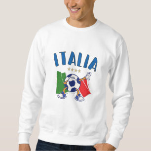 Italien Dabbing Soccer Ball Flagga 4 stjärnor Lång Ärmad Tröja