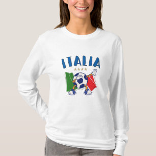 Italien Dabbing Soccer Ball Flagga 4 stjärnor T Shirt