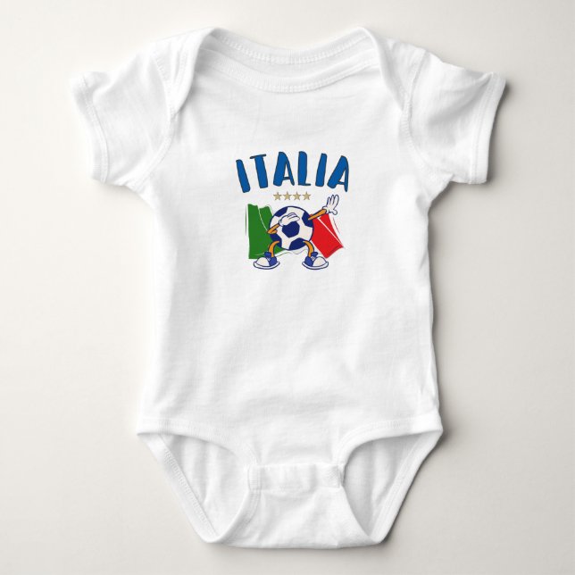 Italien Dabbing Soccer Ball Flagga 4 stjärnor T Shirt (Framsida)
