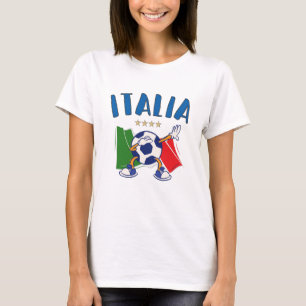 Italien Dabbing Soccer Ball Flagga 4 stjärnor T Shirt