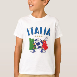 Italien Dabbing Soccer Ball Flagga 4 stjärnor T Shirt