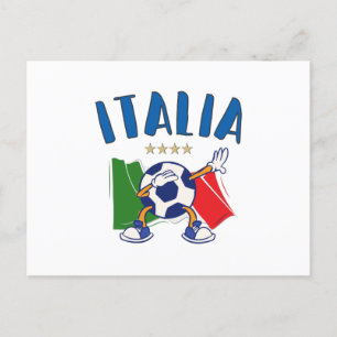 Italien Dabbing Soccer Ball Flagga 4 stjärnor Vykort