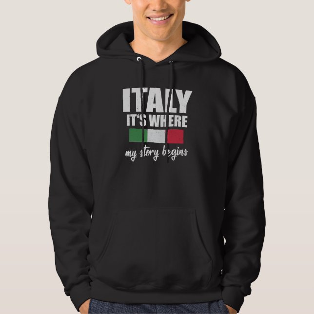 Italien där artikeln börjar italienska hoodie (Framsida)