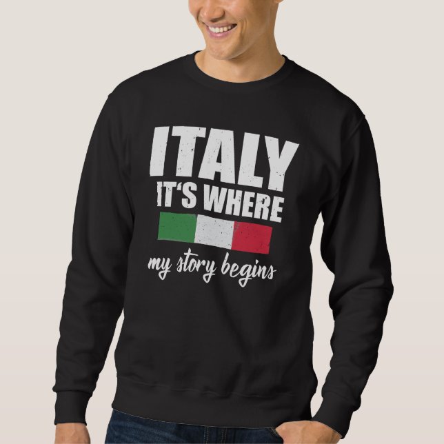 Italien där artikeln börjar italienska lång ärmad tröja (Framsida)