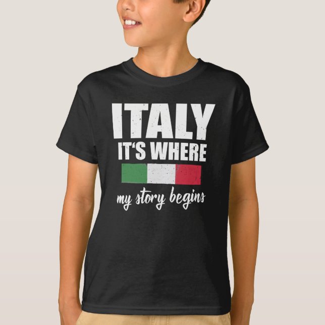 Italien där artikeln börjar italienska t shirt (Framsida)