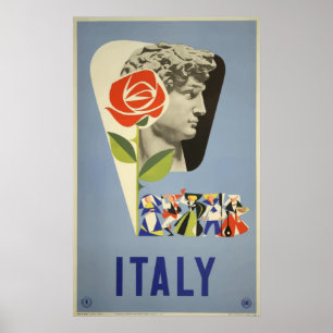 Italien David Statue Vintage resor Poster