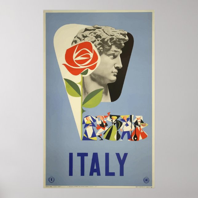 Italien David Statue Vintage resor Poster (Framsidan)