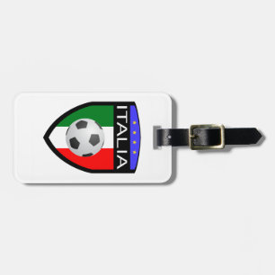 Italien/den Italia flagga lappar - med fotbollboll Bagagebricka