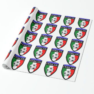 Italien/den Italia flagga lappar - med fotbollboll Presentpapper