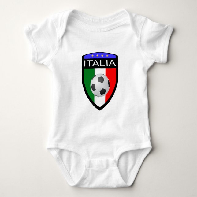 Italien/den Italia flagga lappar - med fotbollboll Tee (Framsida)