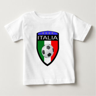 Italien/den Italia flagga lappar - med fotbollboll Tee Shirt