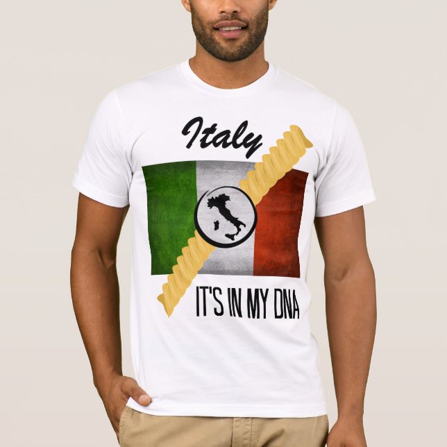 Italien Det är i min DNA-härd Italienska Flagga Ro T Shirt (Framsida)