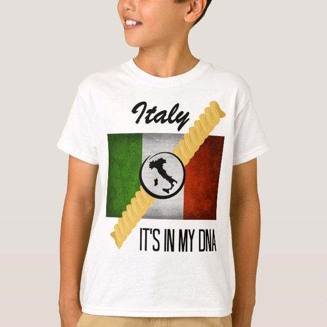 Italien Det är i min DNA-härd Italienska Flagga Ro T Shirt (Framsida)
