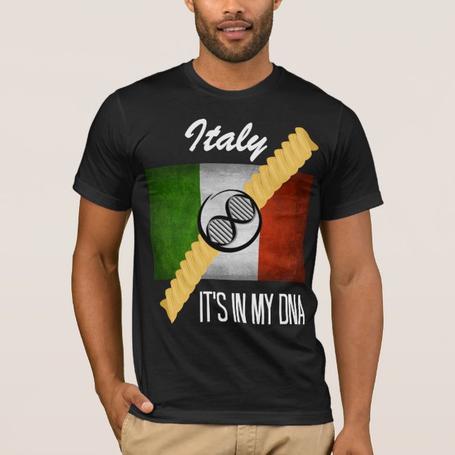 Italien Det är i min DNA-molekyl Italienska Flagga T Shirt (Framsida)