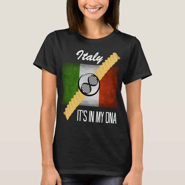 Italien Det är i min DNA-molekyl Italienska Flagga T Shirt (Framsida)