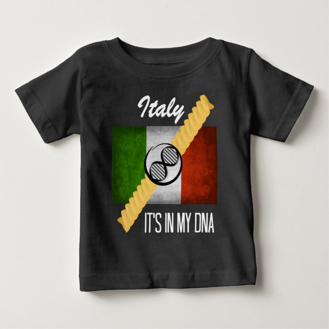 Italien Det är i min DNA-molekyl Italienska Flagga T Shirt (Framsida)