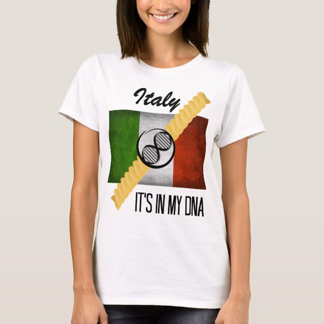 Italien Det är i min DNA-molekyl Italienska Flagga T Shirt (Framsida)