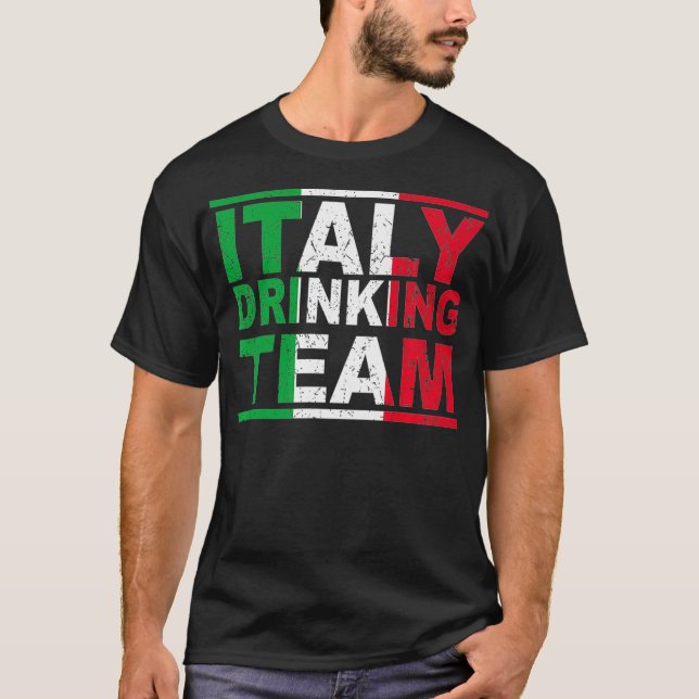 Italien Drinking Team Italiana Beerlogist Whiskey  T Shirt (Framsida)