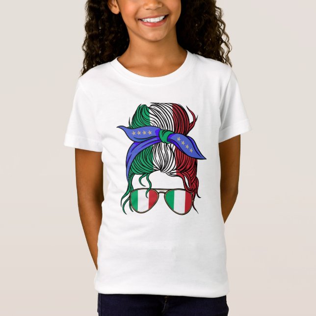 Italien-elak med italiensk Flagga T Shirt (Framsida)